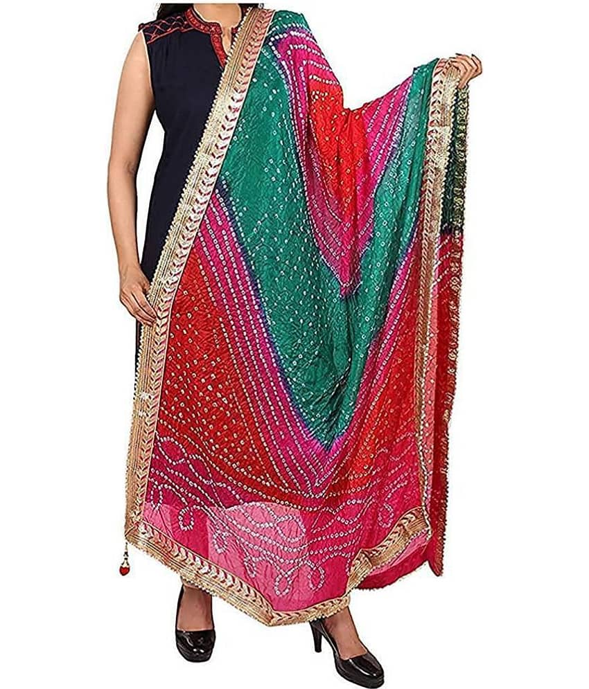 Apratim Multicoloured Art Silk Bandhej Dupatta
