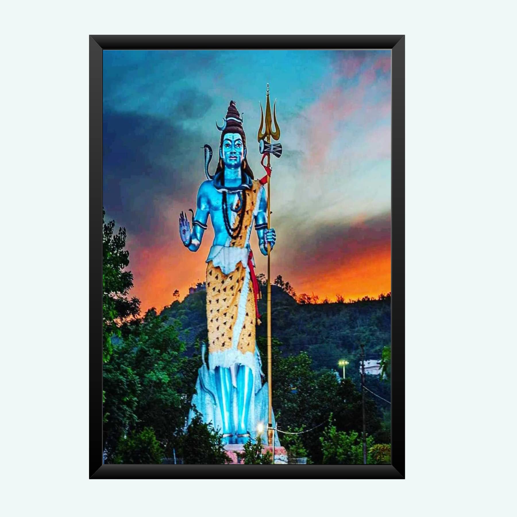 NOKKES Bhagwan Shiv Ji Wall Photo Frame For Puja And Wall Decoration Wall Photo Frame Size 8X12 Inch30