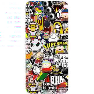 Yug Emporium OPPO A15  3D CARTOON DESIGN PATTERN CARTOON THEME BACK SKIN STICKERS. (Mobile Back Cover, Multicolor)