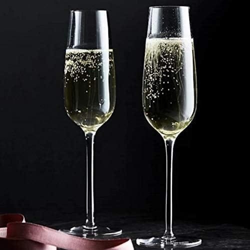 Red Wine Glass Elegant Bar Glassware for Champagne Flute Brandy Glass, Margarita, Whiskey, Cocktails and Mixed Drinks Glasses, Unique Long Champ Glasses (190 ML)