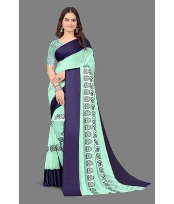 Sanwariya Silks Georgette Printed Saree With Unstitched Blouse Piece ( Multicolor )