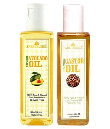 Park Daniel Premium Castor & Avocado Oil(200 ml) 100% Pure & Natural 100 ml Pack of 2