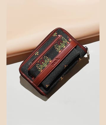 Zouk Jute Green Women's Zip Around Wallet ( Pack of 1 )