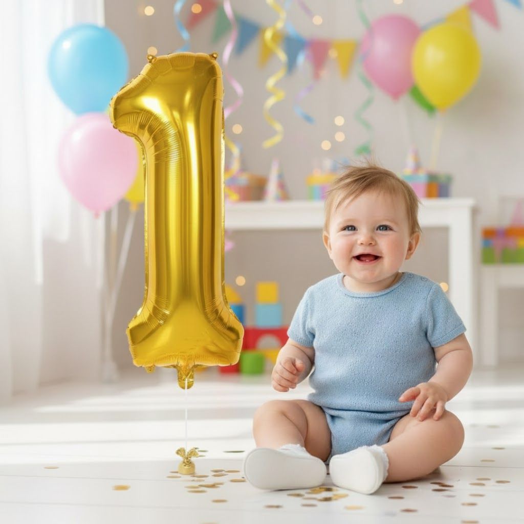 Numerical Balloon Golden No. 1 - Party and Festive Needs | Buy online on ZillyBuy