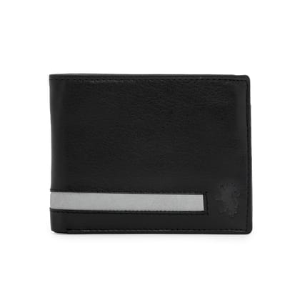 Red Tape Men's Black & Grey Leather Wallet | RFID Blocking Bifold Wallet with Card Slots & Cash Compartments | Slim, Stylish & Durable Purse for Men | Ideal for Daily Use, Travel & Gifts