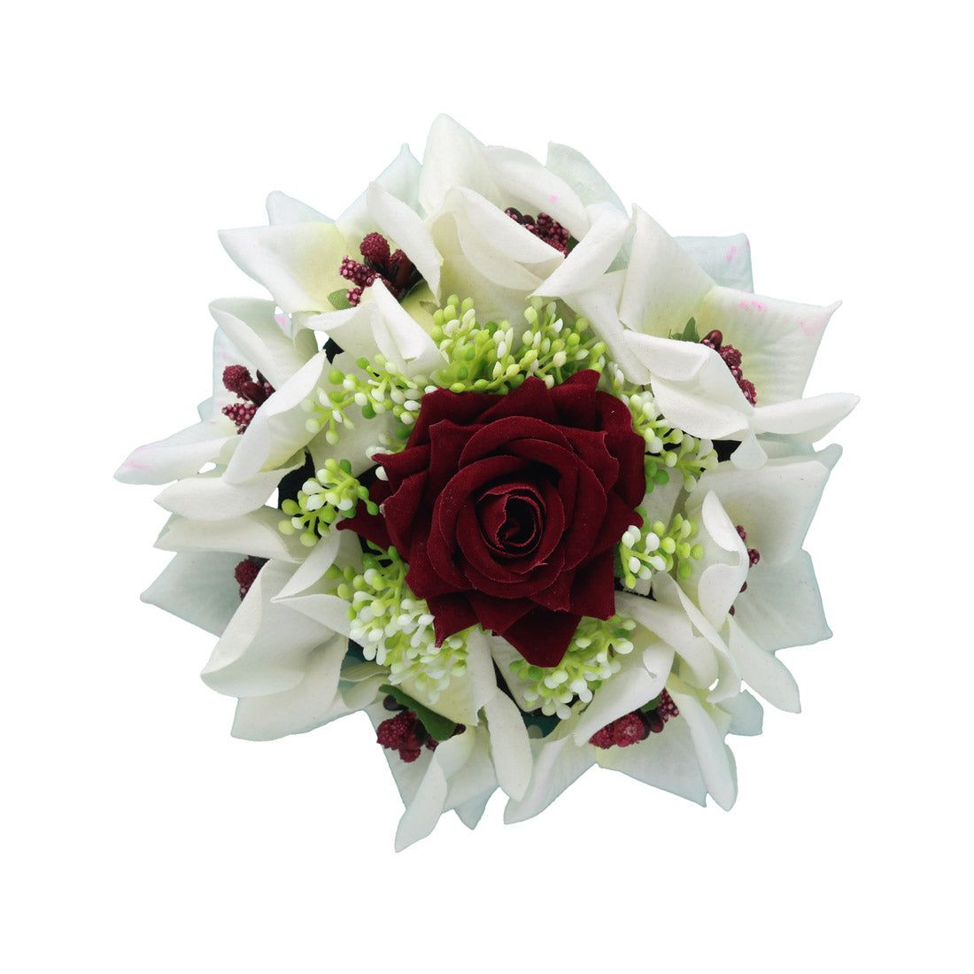 Purple & White Color Rose Flower Hair juda//Bun-Length: 13.00 CM x Width: 13.00 CM / Purple / Synthetic