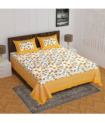 Cosito Cotton 1 Double Bedsheet with 2 Pillow Covers ( Multicolor )