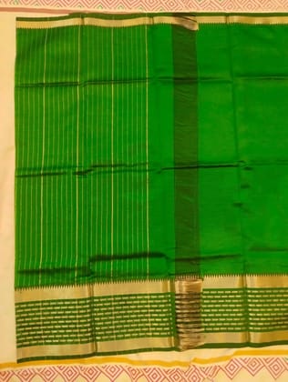 Elegant Green Cotton Silk Saree