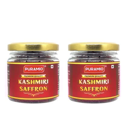Puramio Kashmiri Saffron (Kesar) - Pure And Natural, 25 gm Each - Pack of 2