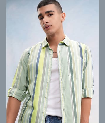 Ketch 100% Cotton Regular Fit Striped Full Sleeves Men's Casual Shirt - Multi ( Pack of 1 )