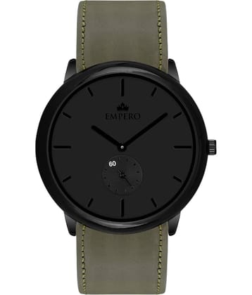 EMPERO Light Grey Leather Chronograph Men's Watch