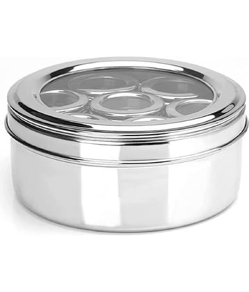 Dynore Masala Dabba Medium Steel Silver Spice Container ( Set of 1 )