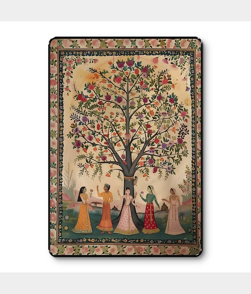 Tree of Life Indian Folk Wall Art | Dancing Figures UV Print