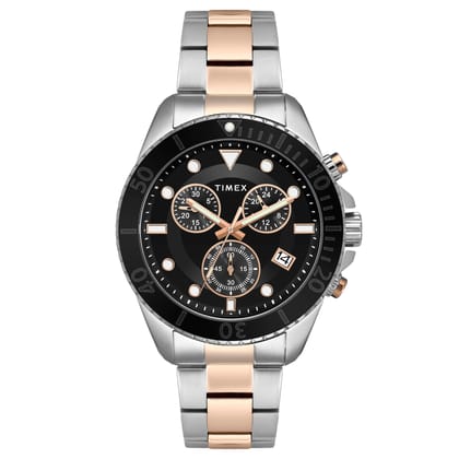 Timex Men Black Dial Round Analog Watch - TWEG20102-Black
