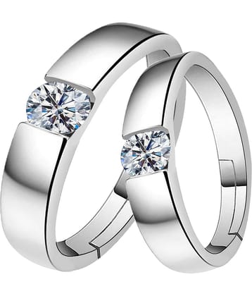 Some One Speical Couple Ring Set For Valentines  Gifts   Adjustable  Silver Plated Couple Ring For   Women And Men