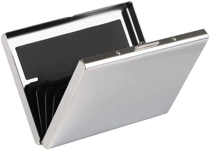 Storite - 8 Slots RFID Protected Metal Card Holder Men & Women - Silver