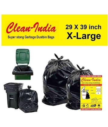 C-I X-Large 20 pcs - 29 Inch X 39 Inch | Black Disposable Garbage Trash Waste Dustbin Bags for 73cm x 99cm | pack of 2 X 10 bags - total 20pcs