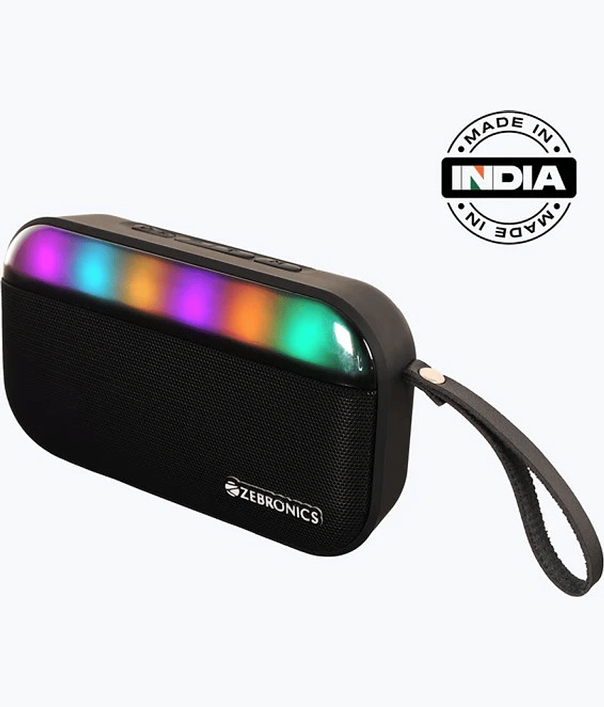 Zebronics county 7 8 W Bluetooth Speaker Bluetooth V 5.3 with USB,SD card Slot Playback Time 15 hrs Black
