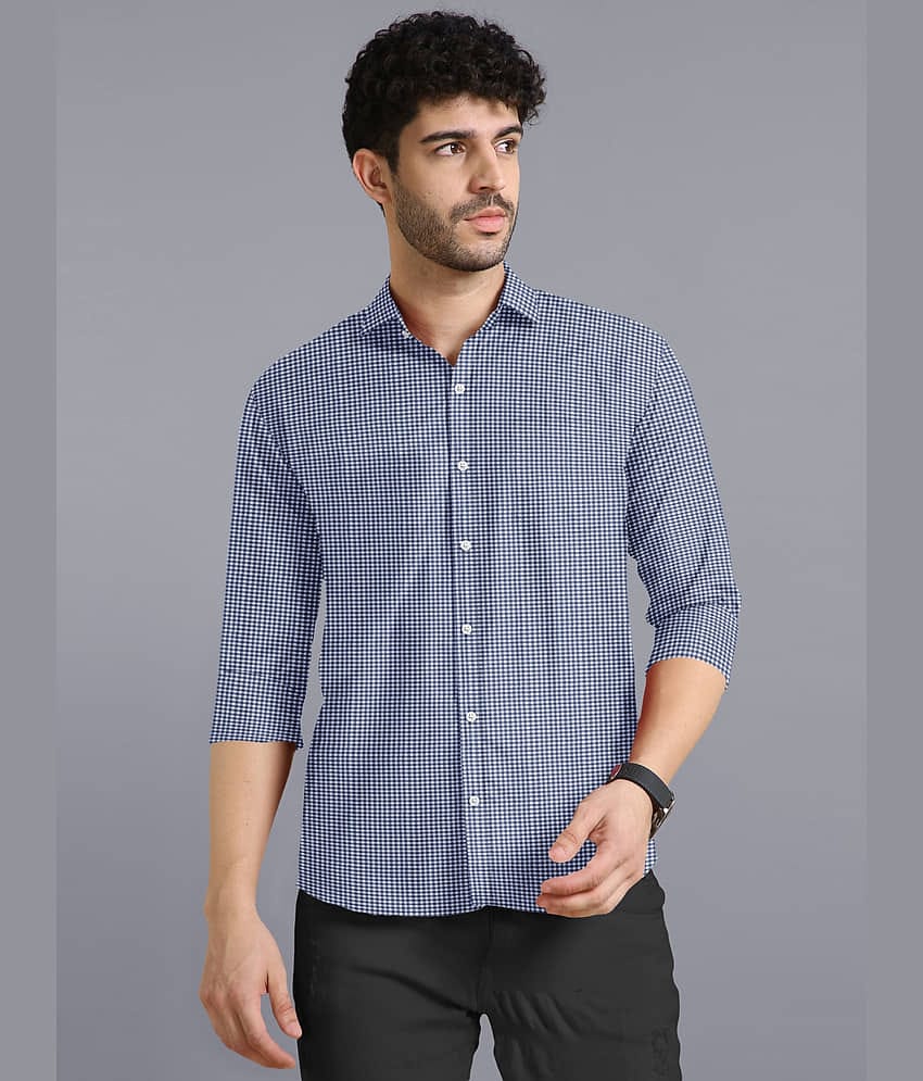 Ethnic Trendz Cotton Blend Regular Fit Checks Full Sleeves Men's Casual Shirt - Peach ( Pack of 1 )