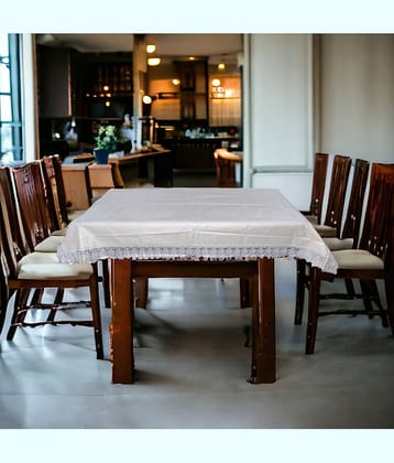 mopak decor Printed Polyester 8 Seater Square Table Cover ( 152 x 102 ) cm Pack of 1 Silver