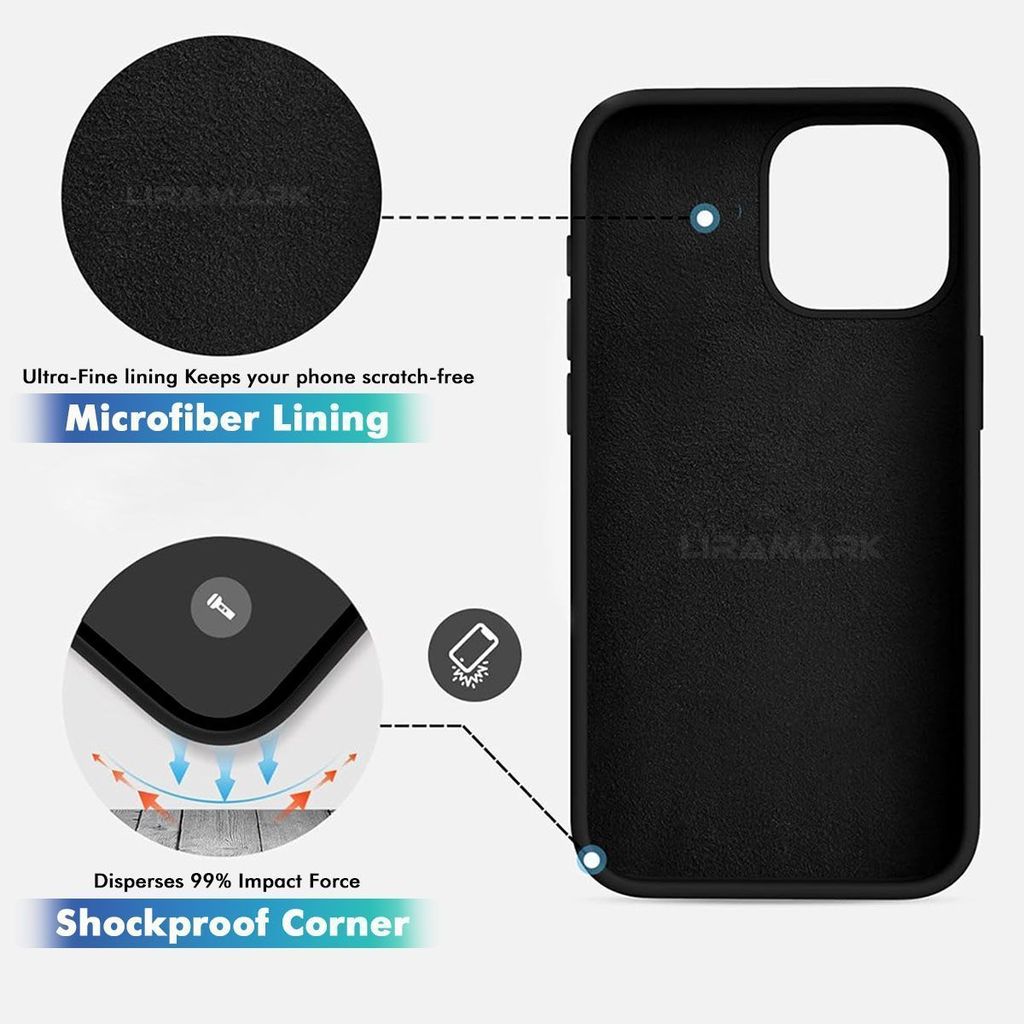 LIRAMARK Liquid Silicone Soft Back Cover Case for iPhone 15 Pro (6.1 inch)