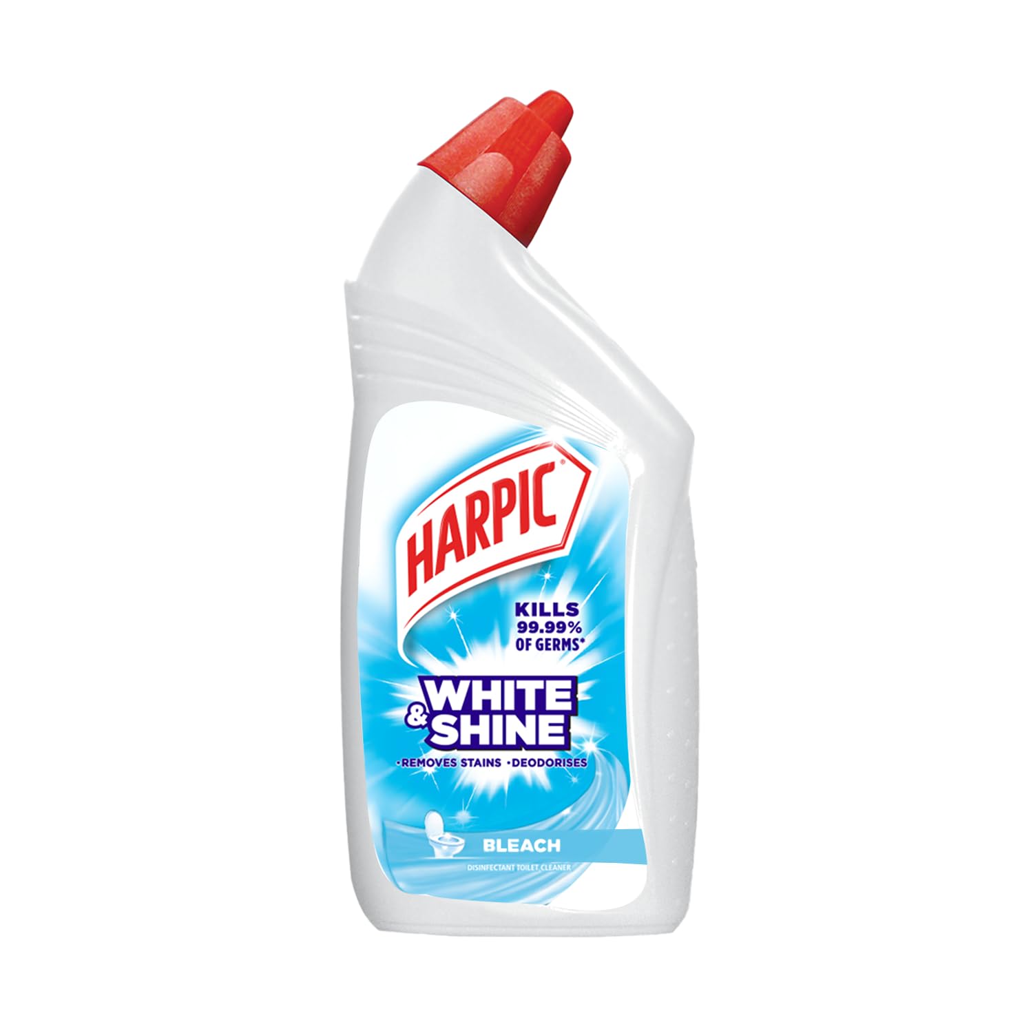 Harpic 500ml - Bleach, White and Shine Disinfectant Toilet Cleaner Liquid