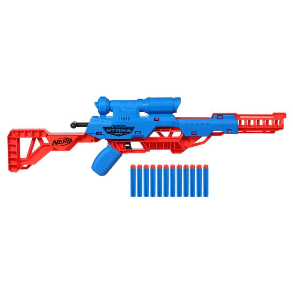 Nerf Alpha Strike Wolf LR-1 Blaster with Targeting Scope, 12 Nerf Darts