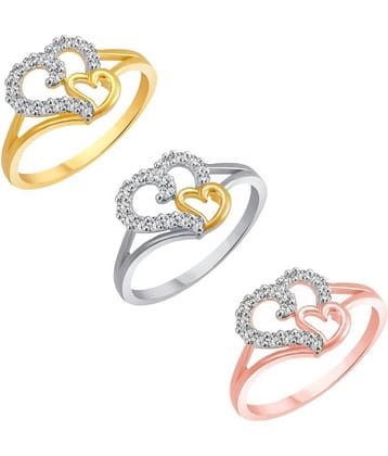 Vighnaharta Multicolour Alloy Rings - Pack of 3