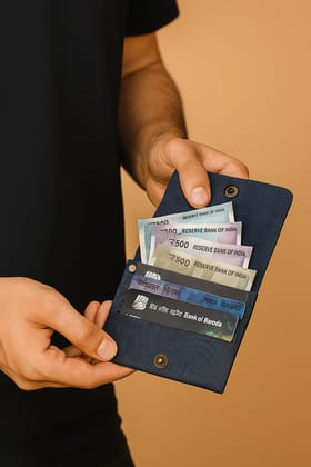 Blue croc print native batua