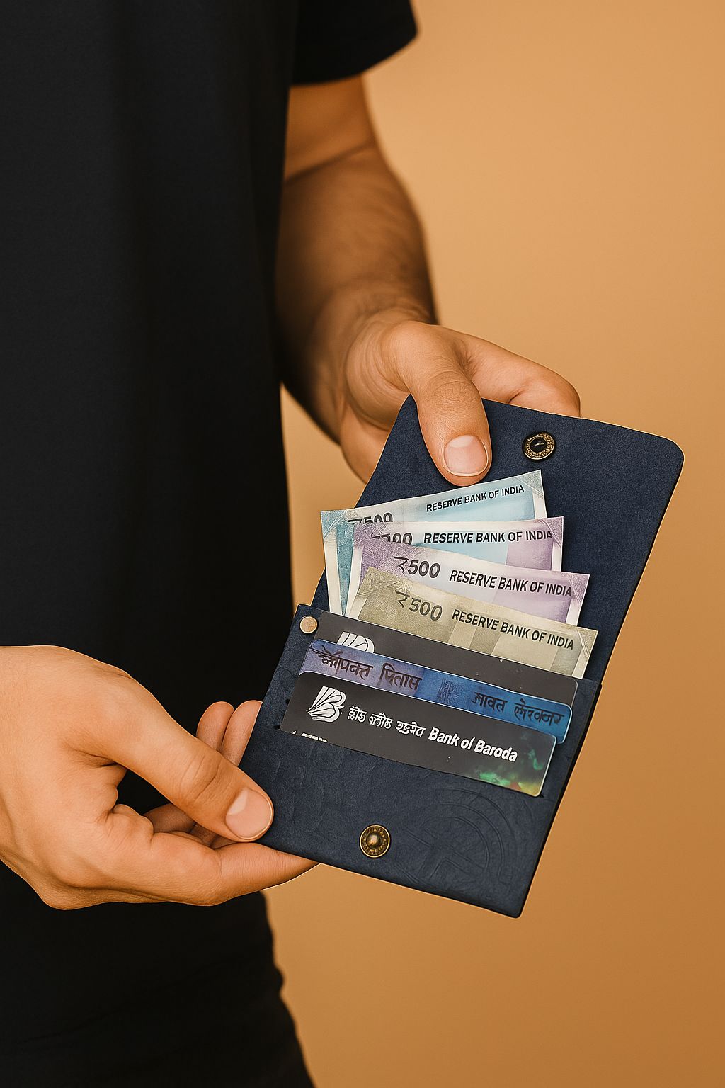 Blue croc print native batua