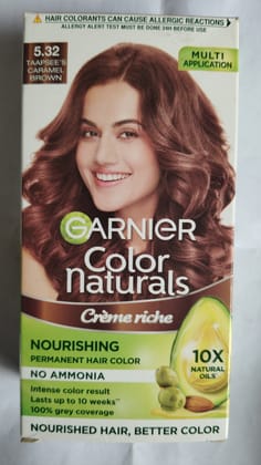 Garnier Color Naturals Creme riche Nourishing Permanent hair color No ammonia 5.32 taapsee caramel brown 70ml+60g