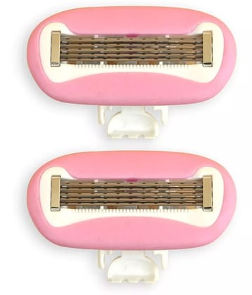Carmesi Body Razor Mini Cartridge | Pack of 2 | 5-Blade Precision | Aloe Vera & Vitamin E Lubrication Strip | Instant & Painless Hair Removal | Arms, Underarms, Legs