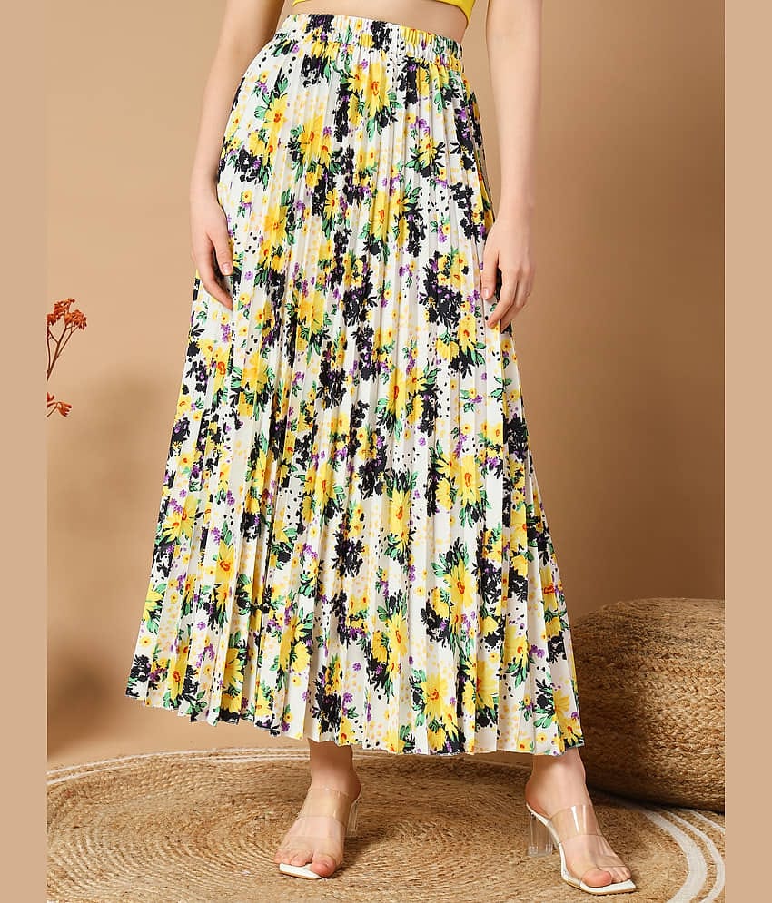 ZWERLON Yellow Crepe Women's A-Line Skirt ( Pack of 1 )