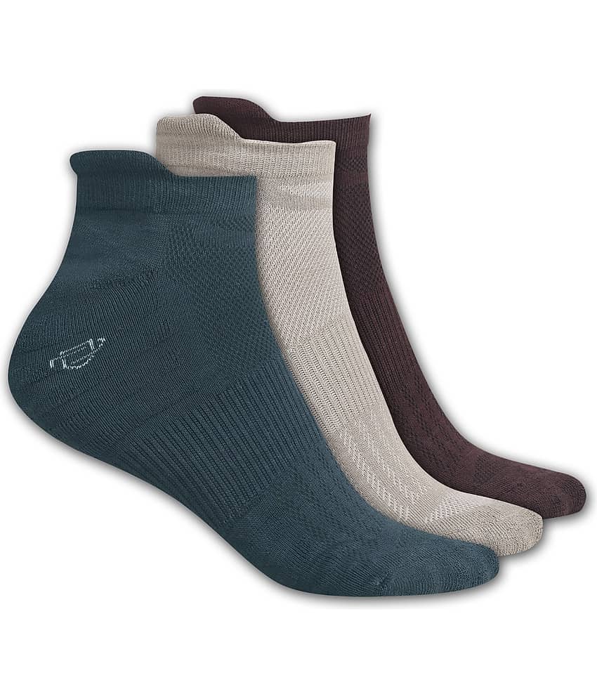 Dollar Cotton Blend Men's Solid Olive Ankle Length Socks ( Pack of 3 )