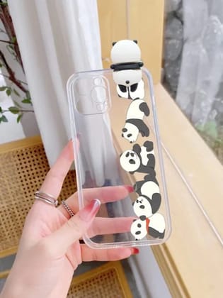 Panda 3D Toy Custom Slim Soft Cases-Diagonal Panda's / With 3D Toy