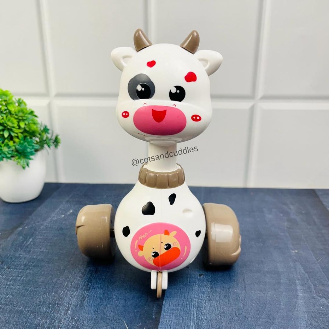 Cow and Giraffe Swinger Press and Go for Kids-Cow