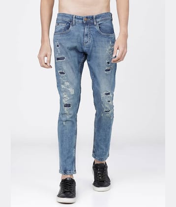 Ketch Slim Fit Distressed Men's Jeans - Blue ( Pack of 1 )