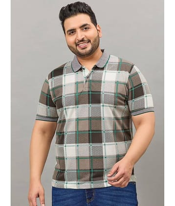 AUSTIVO Cotton Blend Regular Fit Checks Half Sleeves Men's Polo T Shirt - Multicolor ( Pack of 1 )