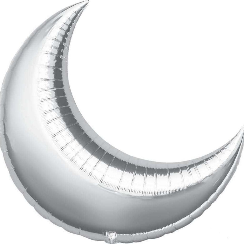 17" Silver Crescent Moon Shape Balloon - Party and Festive Needs | Buy online on ZillyBuy