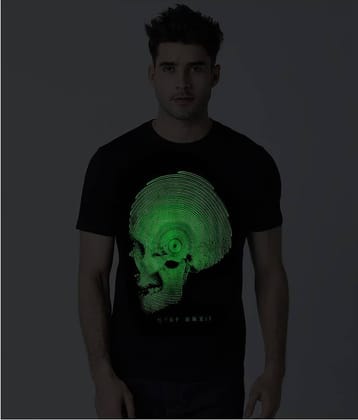 Huetrap Pack of 1 Cotton Regular Fit Men's T-Shirt ( Black )