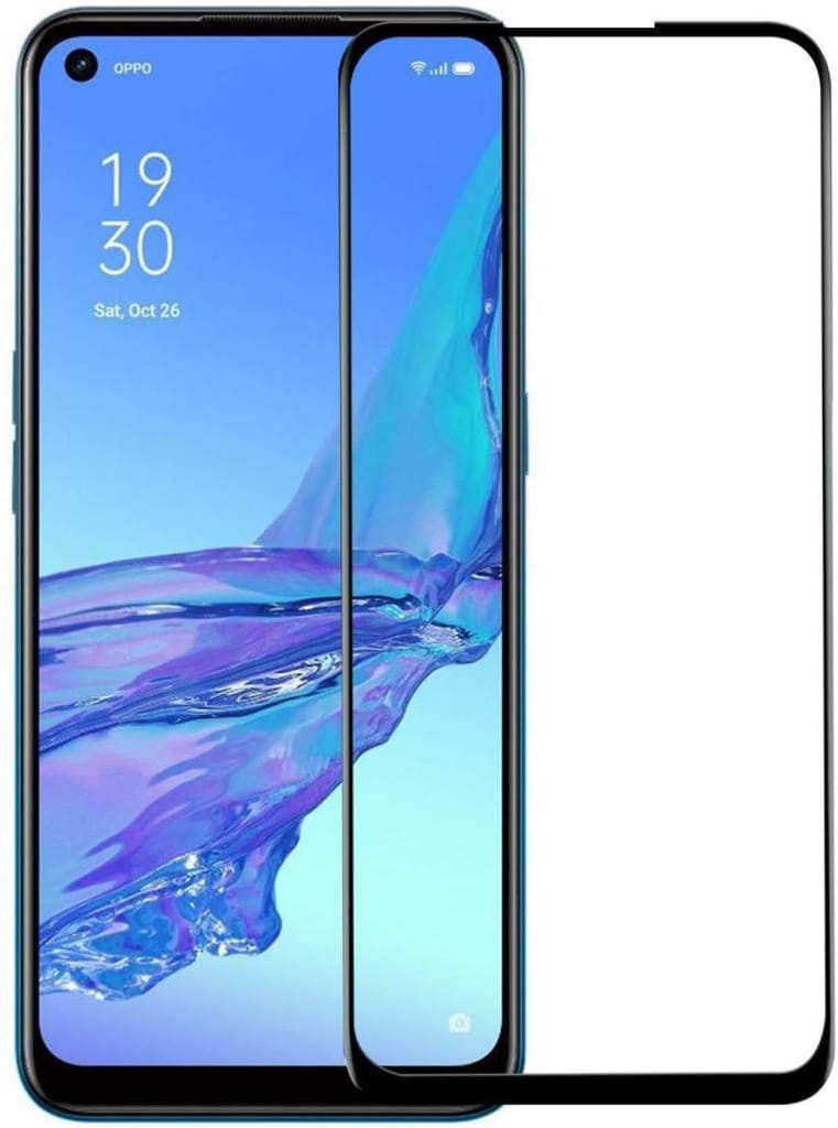 PLUGTECH Advanced Tempered Glass With Anti-Explosion 9H Hardness Edge-To-Edge Coverage Screen Guard for OPPO A94