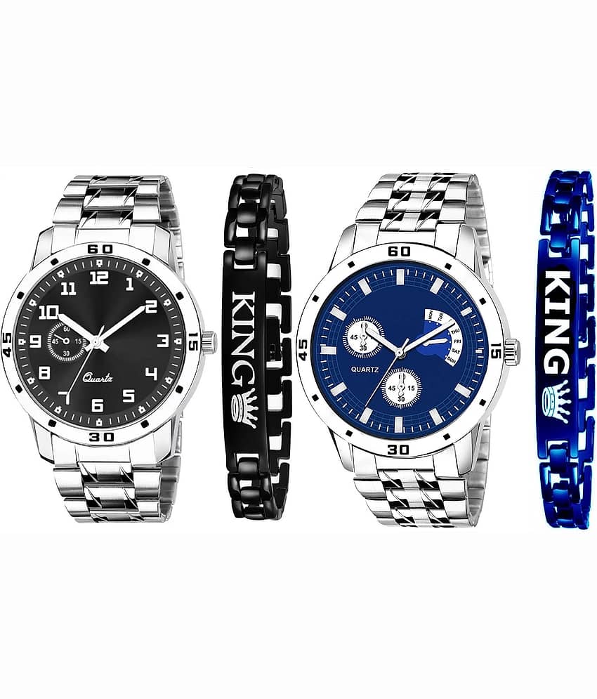 Shivark Silver Stainless Steel Analog Men's Watch