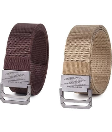 Zacharias - Multicolor Canvas Men's Casual Belt ( Pack of 2 )