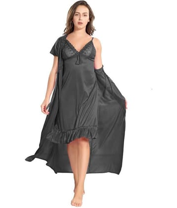 Reposey Satin Nighty & Night Gowns - Black