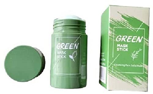Elecsera Green Tea Purifying Clay Stick Mask Oil Control Anti-Acne Eggplant Solid Fine, Portable Cleansing Mask Mud Apply Mask, Green Tea (40 ml)