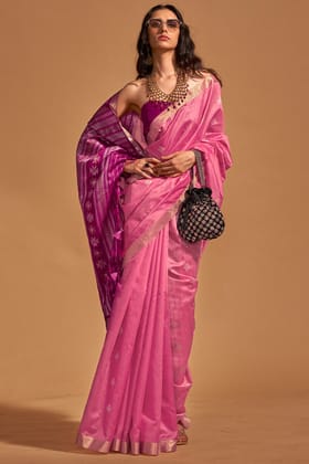 Light Purple Ethnic Motifs Woven Design Zari Banarasi Saree