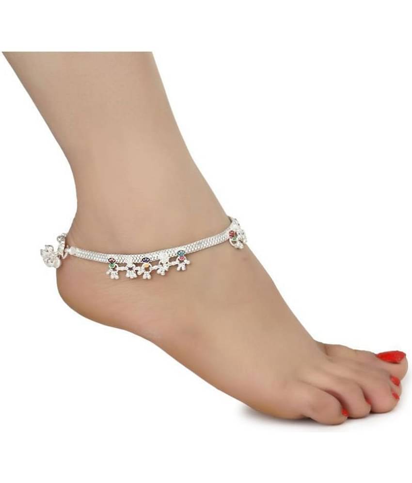 AanyaCentric - Silver Anklets ( Pack of 1 )