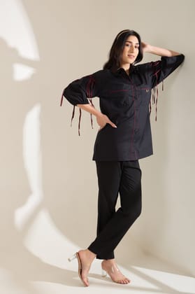 BLACQ POPLIN SHIRT-Black / Poplin / XXS