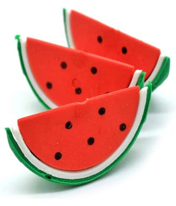 Watermelon Slice Eraser Decoration Items - 15 pcs