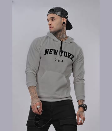 FABRIPPLE Fleece Hooded Men's Sweatshirt - Grey ( Pack of 1 )